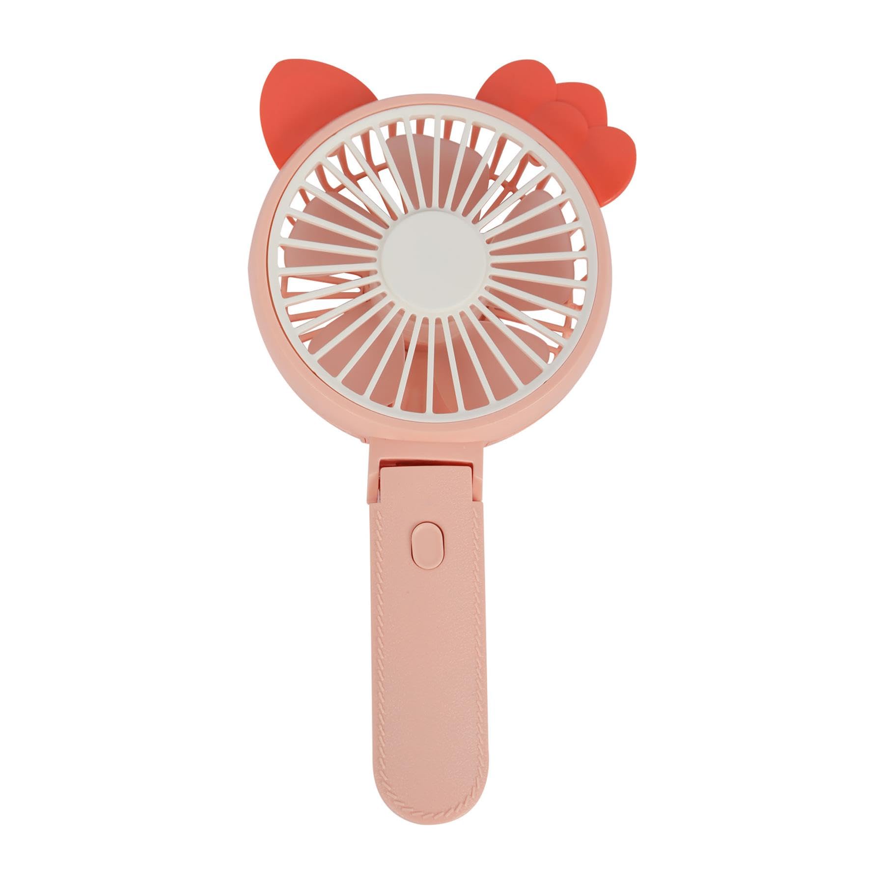 A2Z 4 Kids Portable Mini Electric Fan for Children 6+ Rechargeable USB Handheld Cute Animal Ears Fan for Travel School Outdoors Safe Lightweight Personal Cooling Device for Kids in Pink Blue