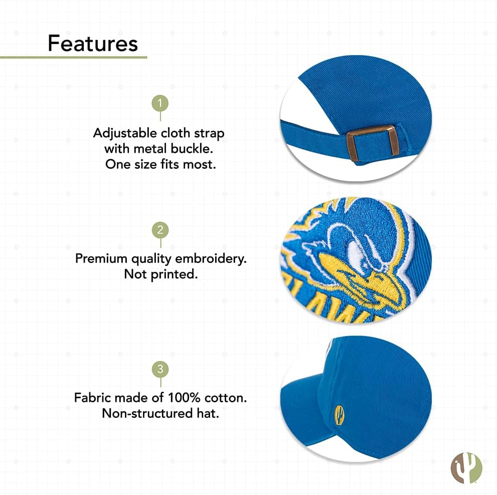Desert Cactus University of Delaware Baseball Hat Fightin Blue Hens UD Brimmed Embroidered Hats Cap Adjustable Cloth Strap Adult (Style C) - Image 4