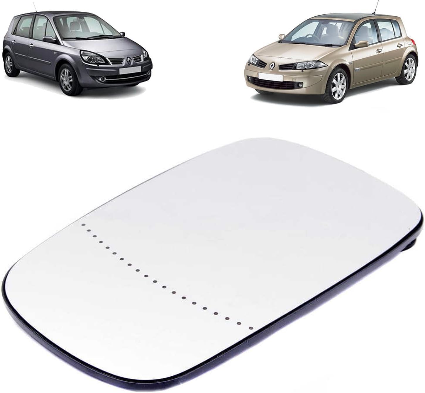 Anlseiod Verre Retroviseur pour Clio 3 2005-2009 Megane 2 Scenic 2 pour Avant Gauche Coté Conducteur OU Coté Droit Coté Passager Glace Rétroviseur Chauffant 7701054752 (Gauche Droite