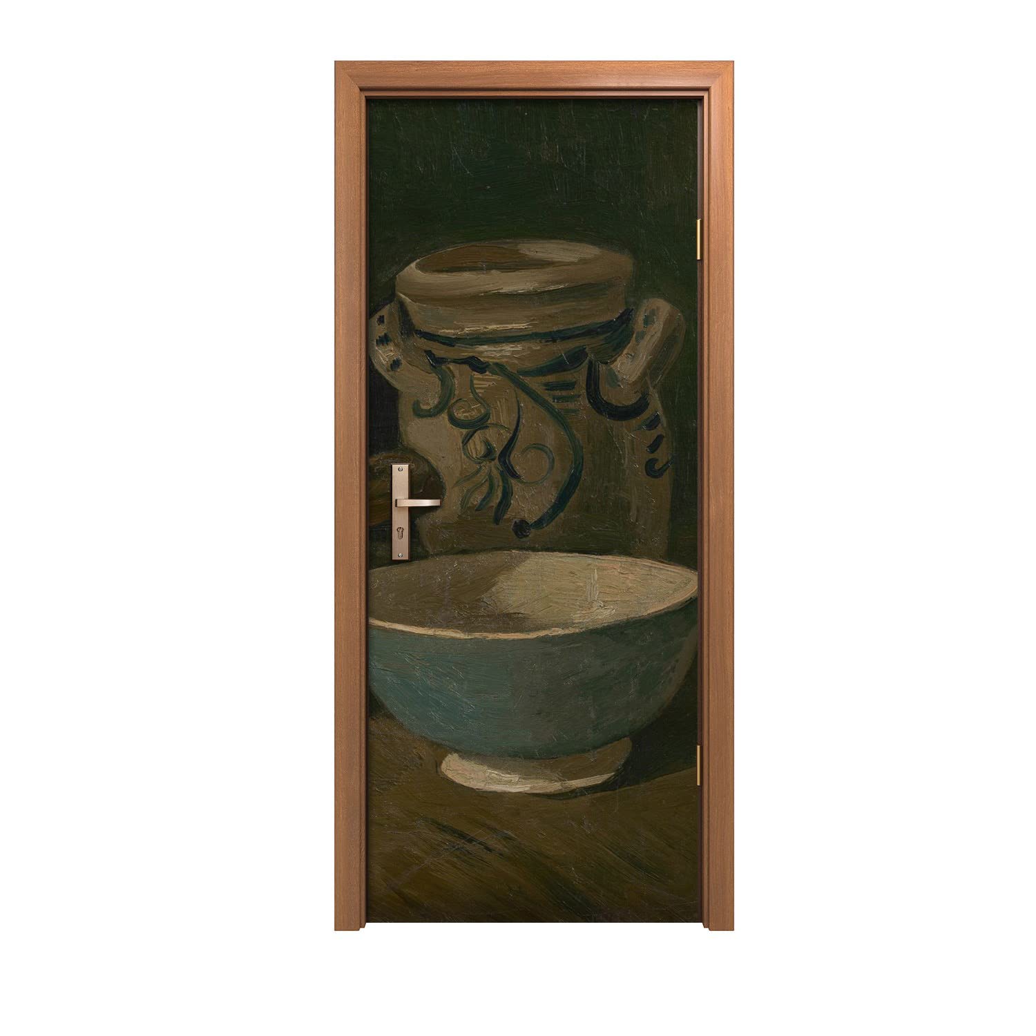 Autocollant de porte décoration bouteille céramique pour salon zen