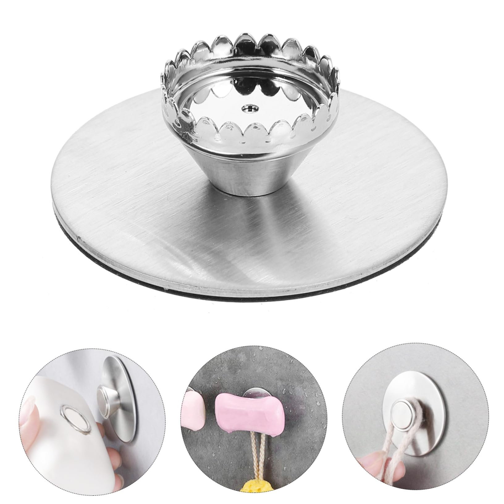5juegos Soporte Magnético para Jabón Diseño Sin Perforación Estante De Baño Elegante y Resistente para Ducha y Lavabo Color Plateado