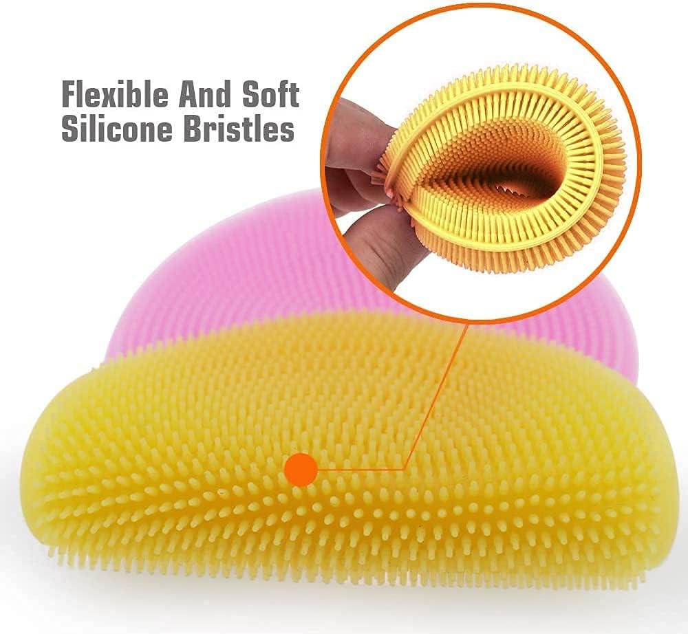 Storn Silicone Dish Scrubber Reusable Kitchen Sponge, Food Safe Silicone Brush, Dishwasher Safe, Quick Dry, Ideal for Dishes, Fruits, Vegetables Cleaning (1 Pcs) 1