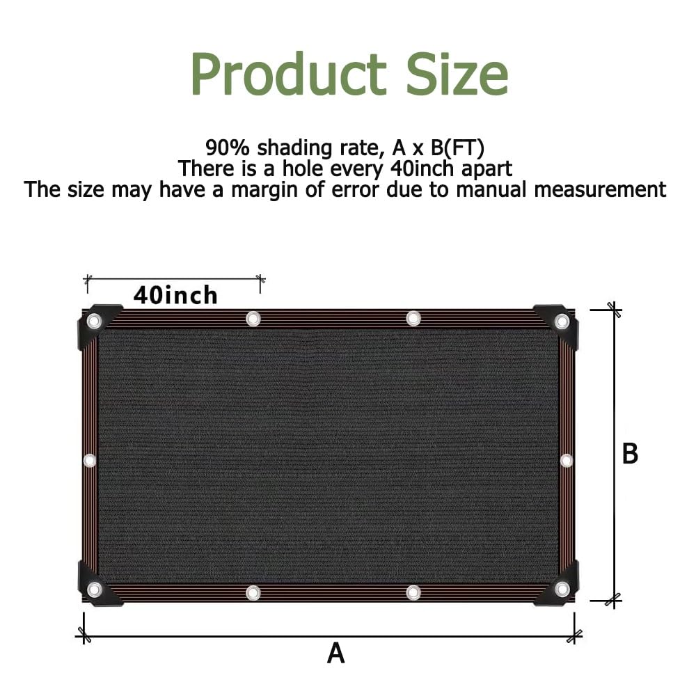 YLFFFZZZ Shade Cloth 30'x35' 40'x45' 50'x50' Rectangle Shade Net Canopy Sun Shade for Patio Outside Shade Cloth Awning Outdoor Garden(Size:50x50ft)