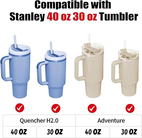Miniatura 2 de Stanley Qunercher H2.0 Flowstate - Juego de 4 tapones para derrames con asa, compatible con vaso Stanley Qunercher H2.0 Flowstate de 40 onzas y 30