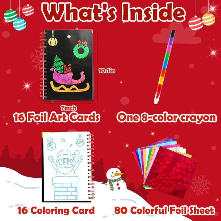 Image of FUNNYB&G Christmas Foil Art Craft Kit for Kids, Birthday Gift Toy for Kids