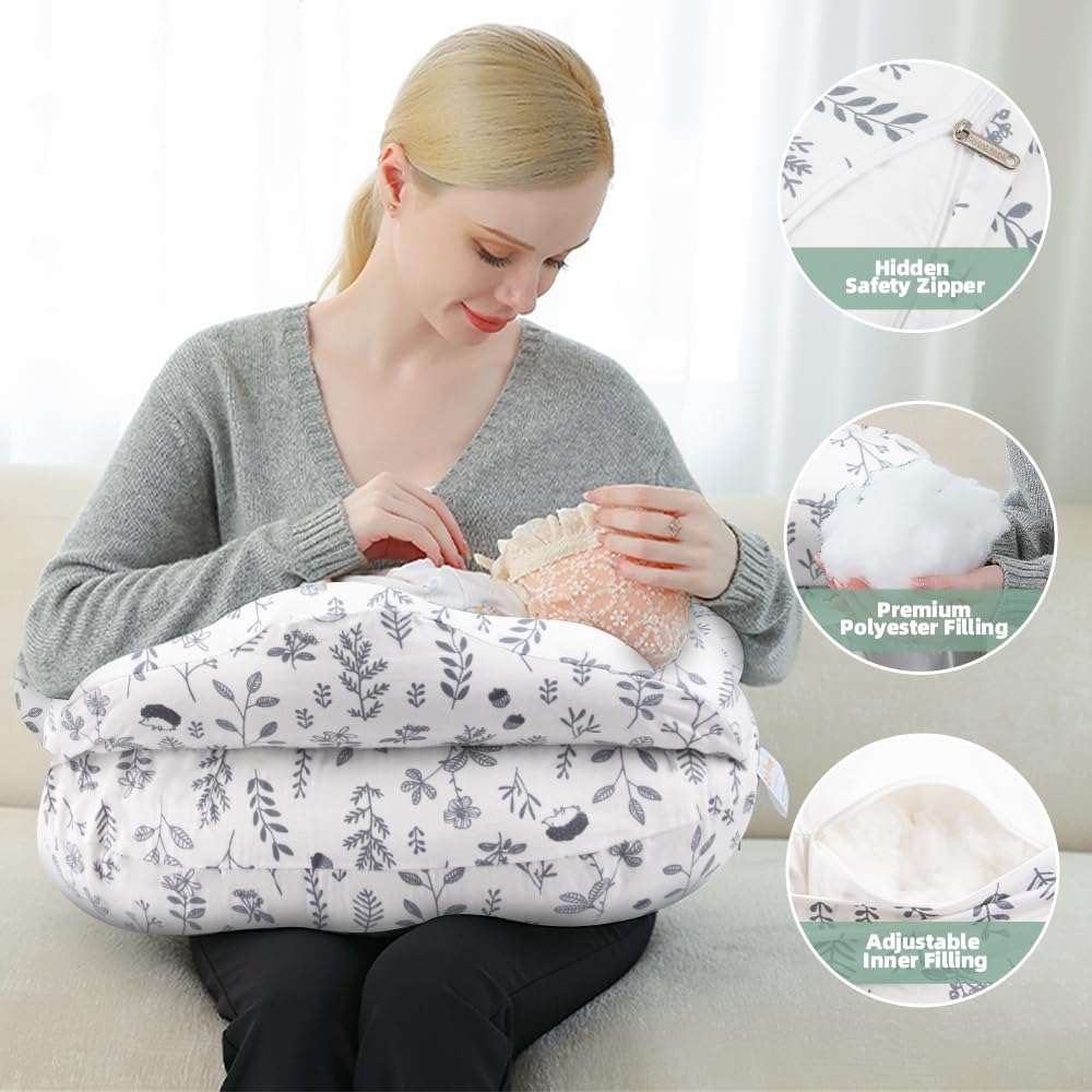 Chilling Home Nursing Pillow Adjustable, Pillow for Breast Feeding Bottle Feeding, Large Size More Support for Mom, Breastfeeding Essentials, Removable Cover - Image 5
