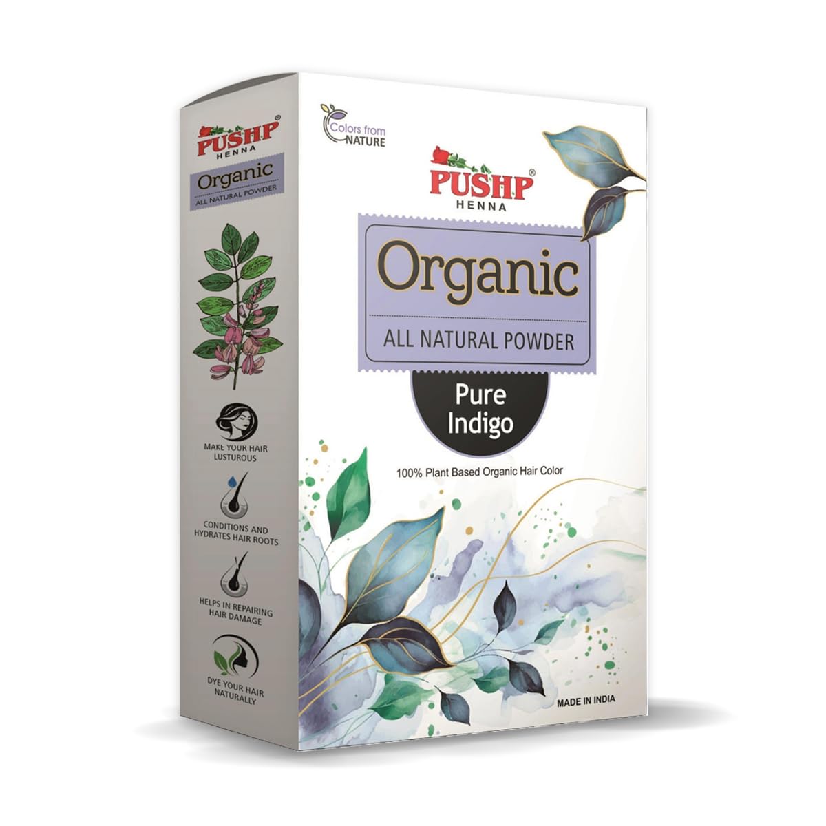 Pushp Henna Indigo Powder | Natural Indigo Leaf Powder for Men and Women | Organic Pure Natural Hair Colour-image-35