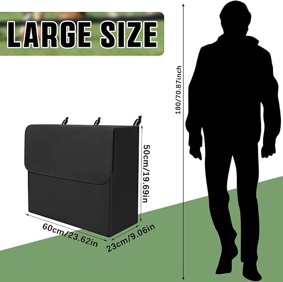 2 Pcs Black Horse Blanket Storage Bag 600D Oxford Fabric 24 x 20 x 9 in Waterproof Dust-Proof Hanging Stall Front Storage Bag Horse Stall Blanket Holder Accessories Organizer