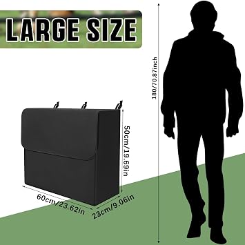 2 Pcs Black Horse Blanket Storage Bag 600D Oxford Fabric 24 x 20 x 9 in Waterproof Dust-Proof Hanging Stall Front Storage Bag Horse Stall Blanket Holder Accessories Organizer