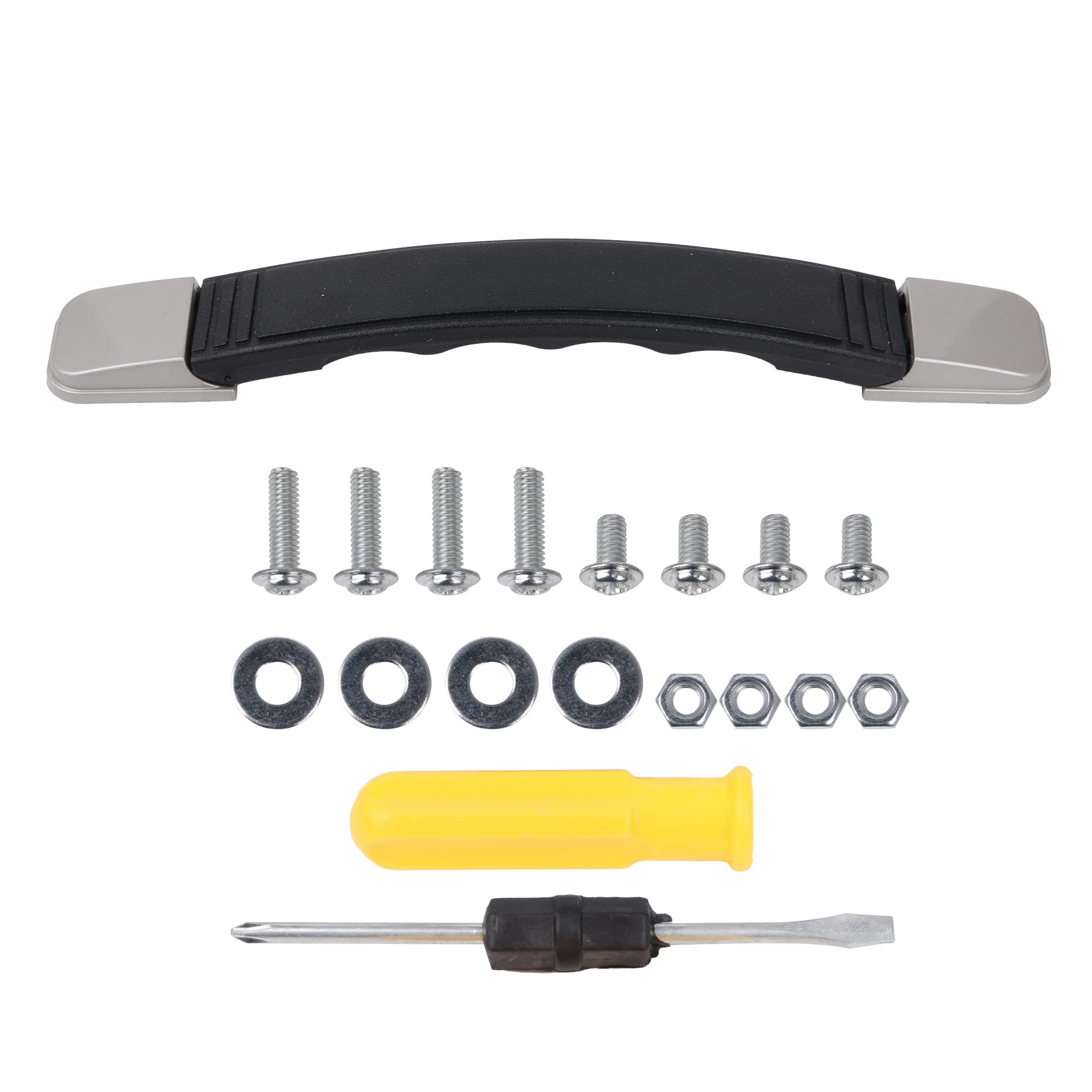 BQLZRBlack Plastic Handle Flexible Spare Strap Handle Grip Replacement for Suitcase Luggage Case (B018) 5.31"x0.98" (LxW) 0.83" Hole Pitch