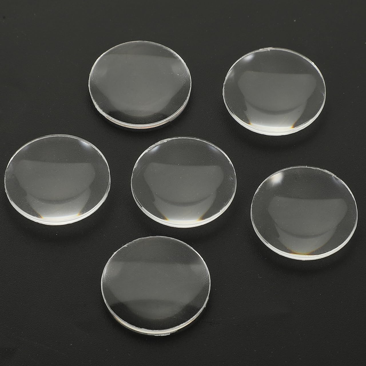 iplusmile 60Pcs Transparent Convex Lens Set 0.98 in Double-Sided Biconvex Optical Lenses for Physics Teaching Classroom Experiments Science Education Supplies