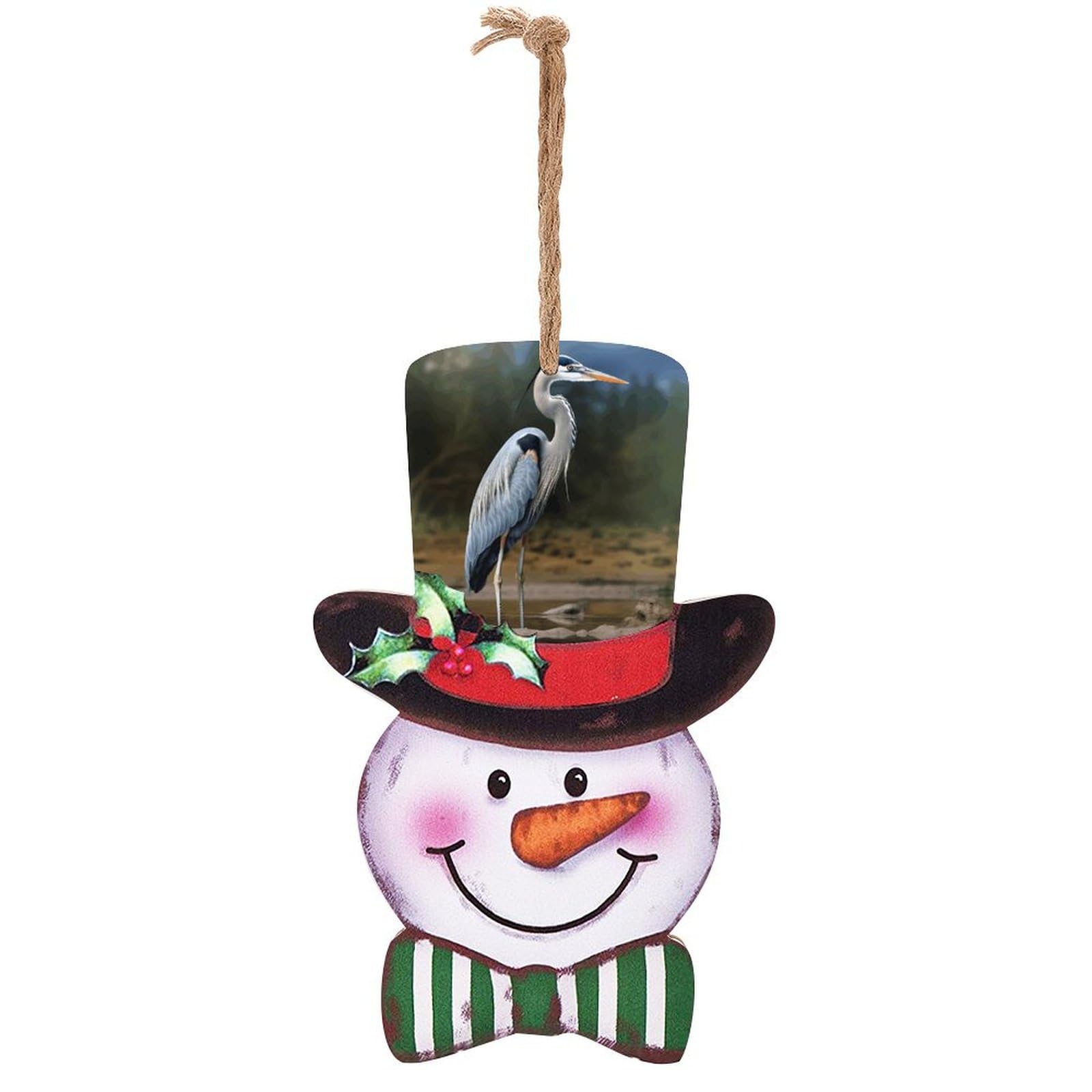 Panneau en bois bonhomme de neige de vacances suspension murale pour fête de Noël