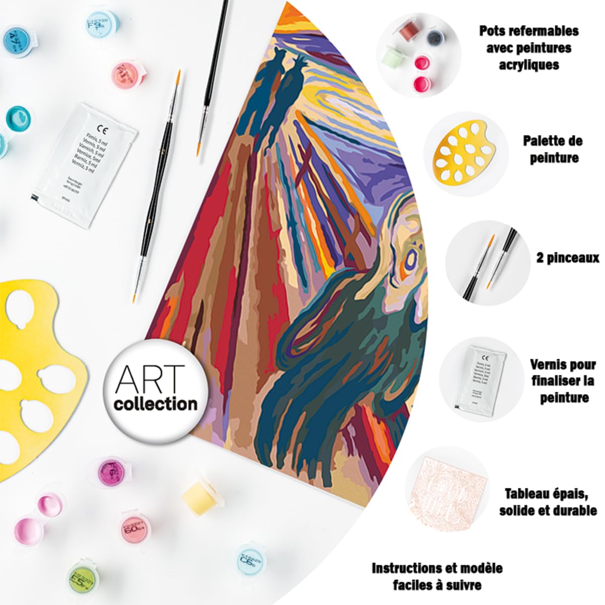 Ravensburger – CreArt 30x40 cm – Adulte – Peinture par numéros – Le Cri – Art Collection – Activité détente et créative – 23691