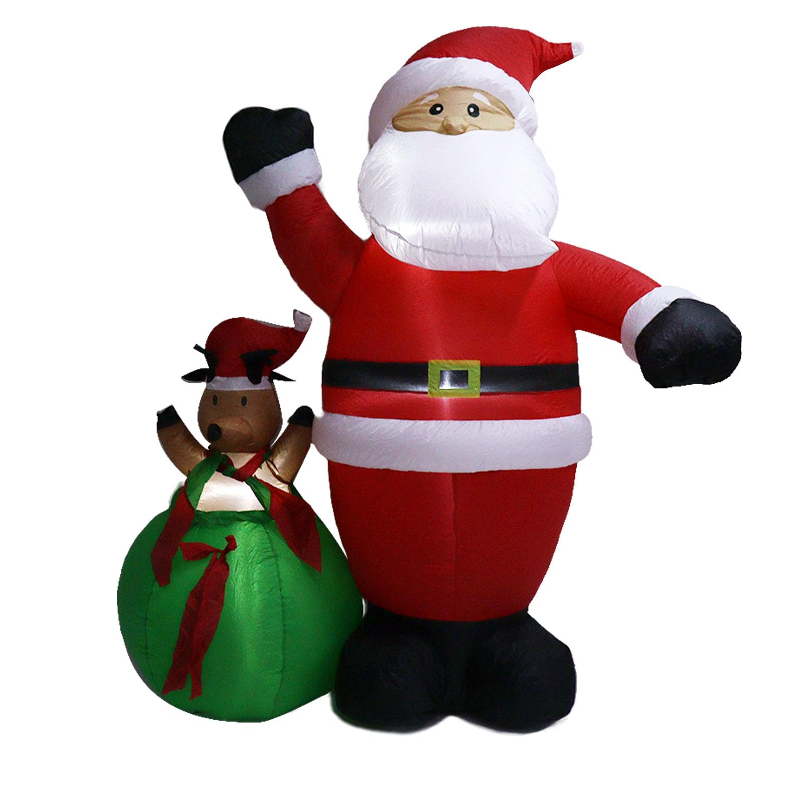 Père Noël Gonflable de Noël de 6,2 Pieds avec Lumière LED, Décorations de Cour étanches IP44 pour Festival en Plein Air (Prise UE 220-240V)