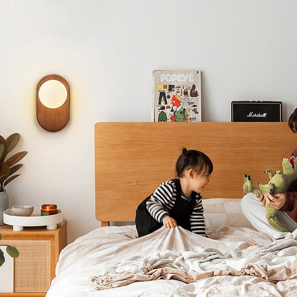 moderna lampada da parete per interni a led Applique da parete in vetro di latte vintage adatta agli affittuari con luce da parete moderna di metà secolo in legno for arredamento rustico da fattoria,