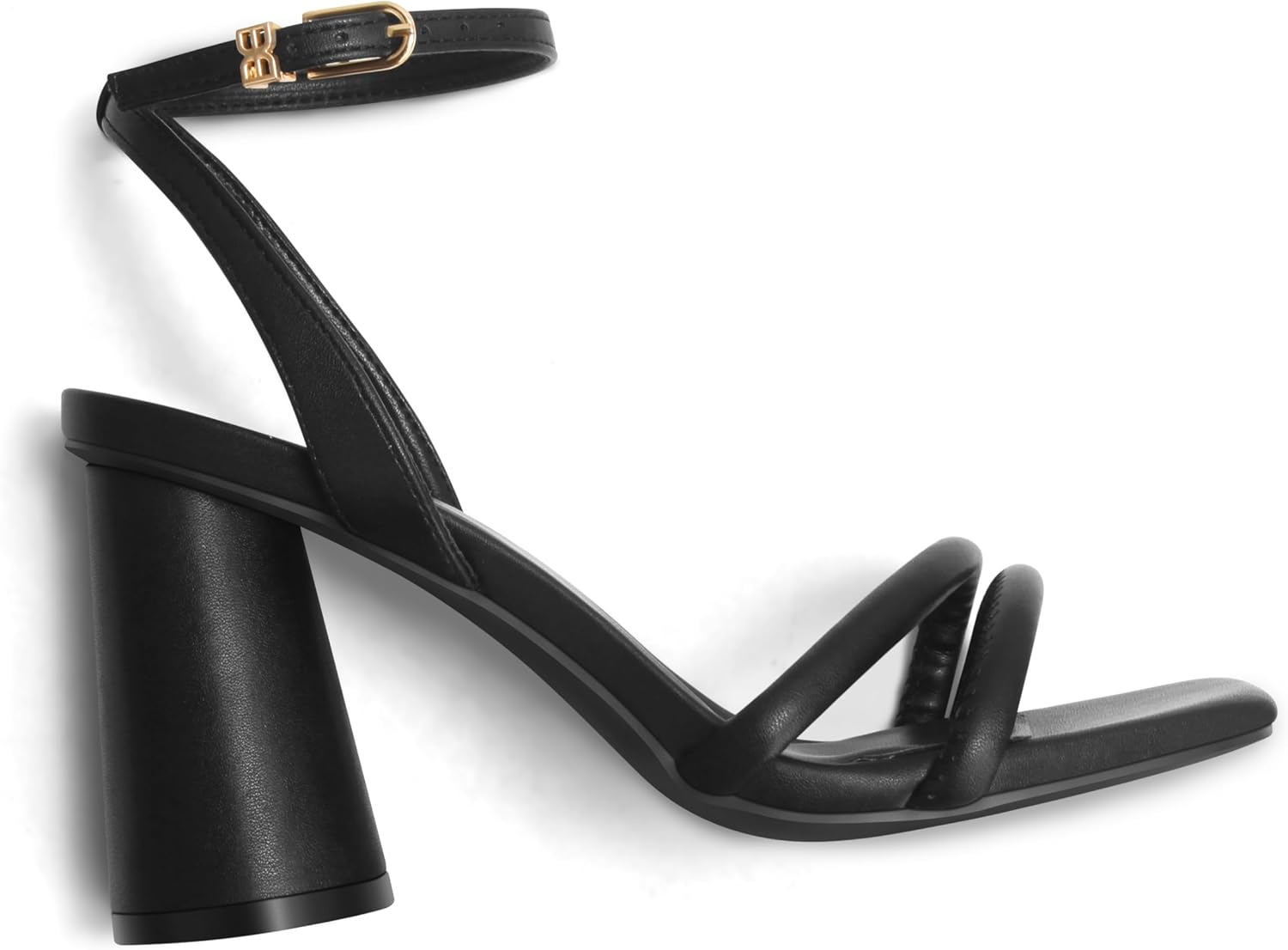 Women's Block High Heels Square Toe Heeled Sandals Ankle Strap Shoes - Image 5