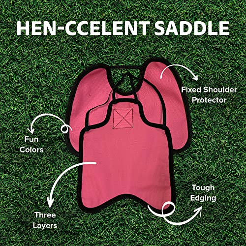 Hen Saver Hen Apron/Saddle, Double Strap, Fixed Shoulder Protector, Large, Awareness Pink #TOP2