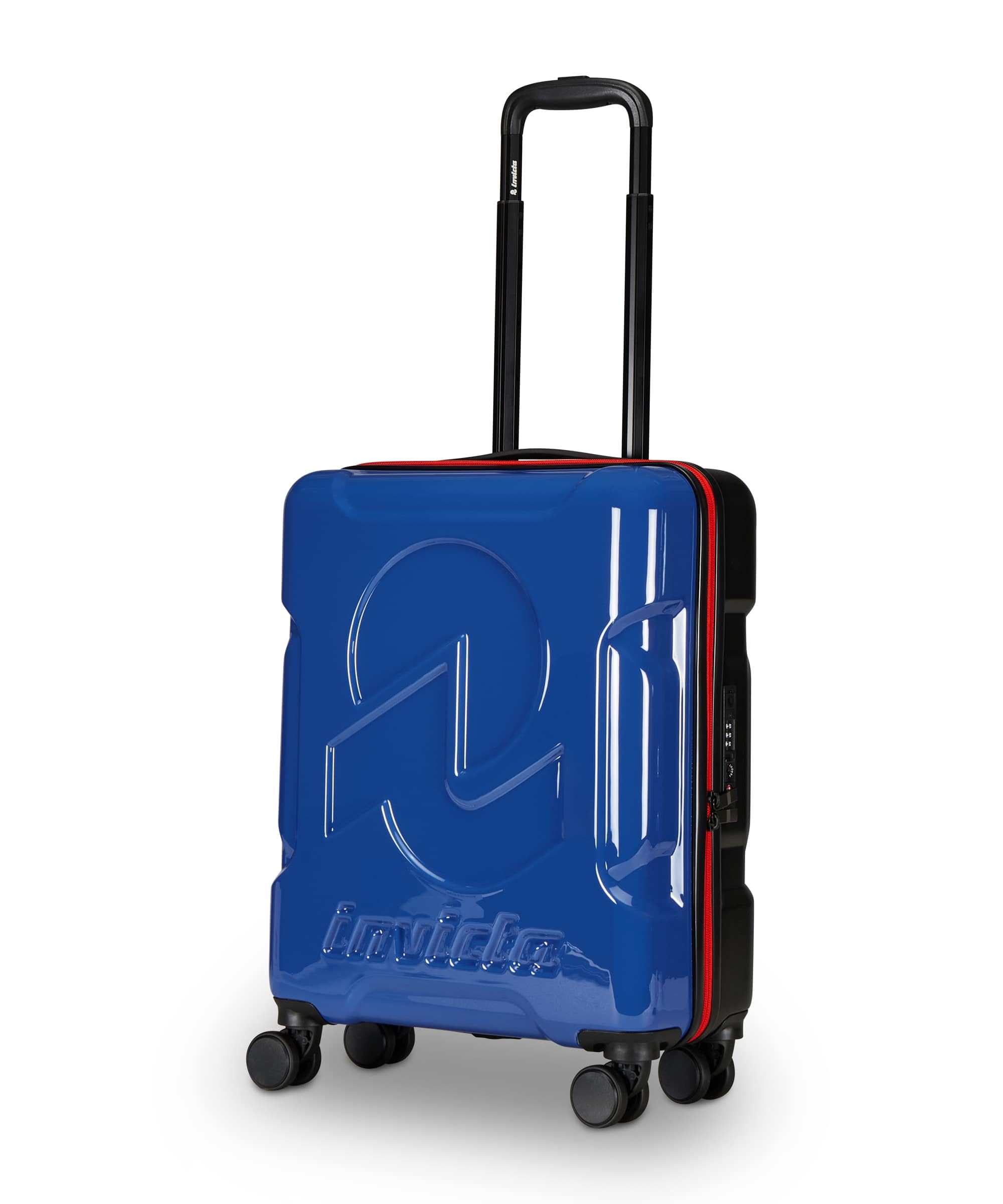 Invicta Trolley Travel - Bagaglio a Mano - Blu - 33 Litri, Rigido da Cabina con 4 Ruote Girevoli