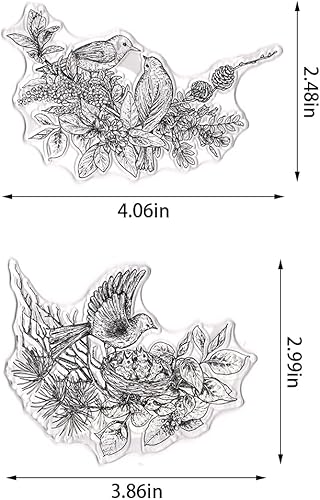 Miniatura 7 de Hying 4 sellos transparentes de fondo de flores para hacer tarjetas, sellos de goma con margaritas, paisajes florales transparentes para