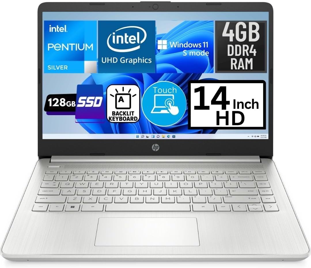 Amazon.com: HP Laptop 14-dq0734ds 14-inch Touchscreen HD Intel Pentium ...
