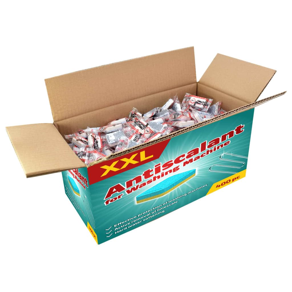Waschmaschinen-Tabs 400 Stück, Kalk- und Schmutzschutz, Hygiene, Geruchsentferner, Frische, Trommel- und Dichtungspflege, geeignet für Front- und Toplader, effektive Reinigung