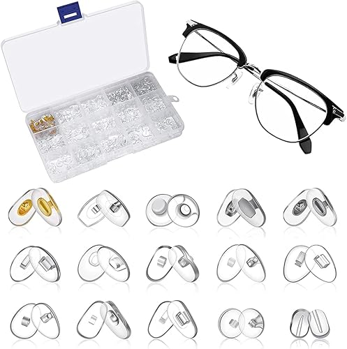 Miniatura 2 de MMOBIEL 150 pares de gafas kit de reparación transparente transparente gafas de ojos almohadillas de soporte de nariz gafas gafas de sol