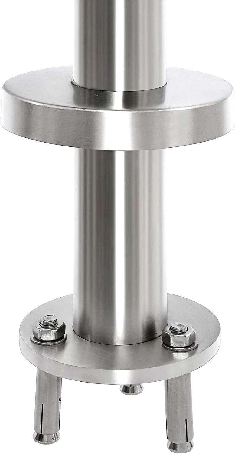 Handrails 1-3 Step,304 Brushed Stainless Steel Handrail Railing,Wall&Floor Mounted Handrail,Stair Rail with Installation Kit Hand Rails for Outdoor Steps Silver, 31.5x35.5 inch - - 