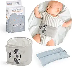 Bolsa Termica Faixa De Sementes Ervas Para Bebe Colica Gases Dor de Barriga (Cinza)
