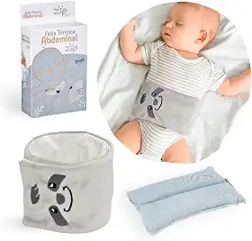 Bolsa Termica Faixa De Sementes Ervas Para Bebe Colica Gases Dor de Barriga (Cinza)