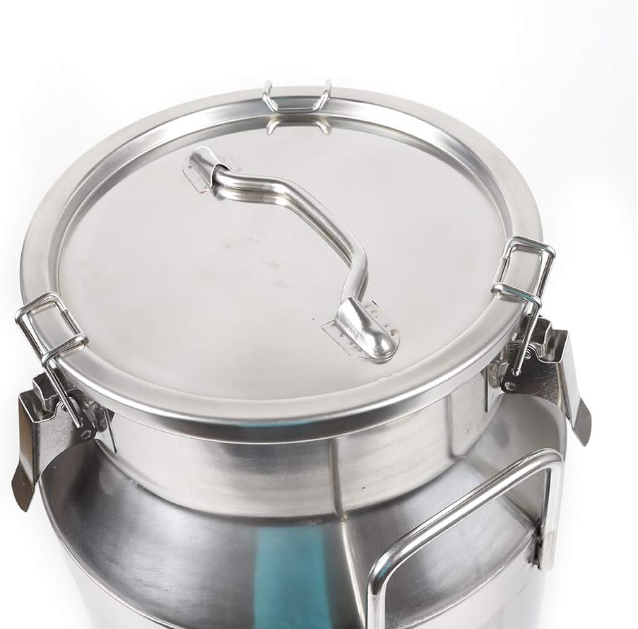 30L 320mm Milk Can Wine Pail Bucket, Milk Transport Barrels with Sealed Lid,304 Stainless Steel Milk Bucket Wine Pail Bucket Oil Barrel for Milk and Wine Liquid Storage,