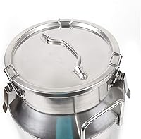 Vista 2 de Lata de leche de acero inoxidable de 5 galones de 20 litros, olla para lácteos con tapa sellada, cubo resistente 304, recipiente de almacenamiento