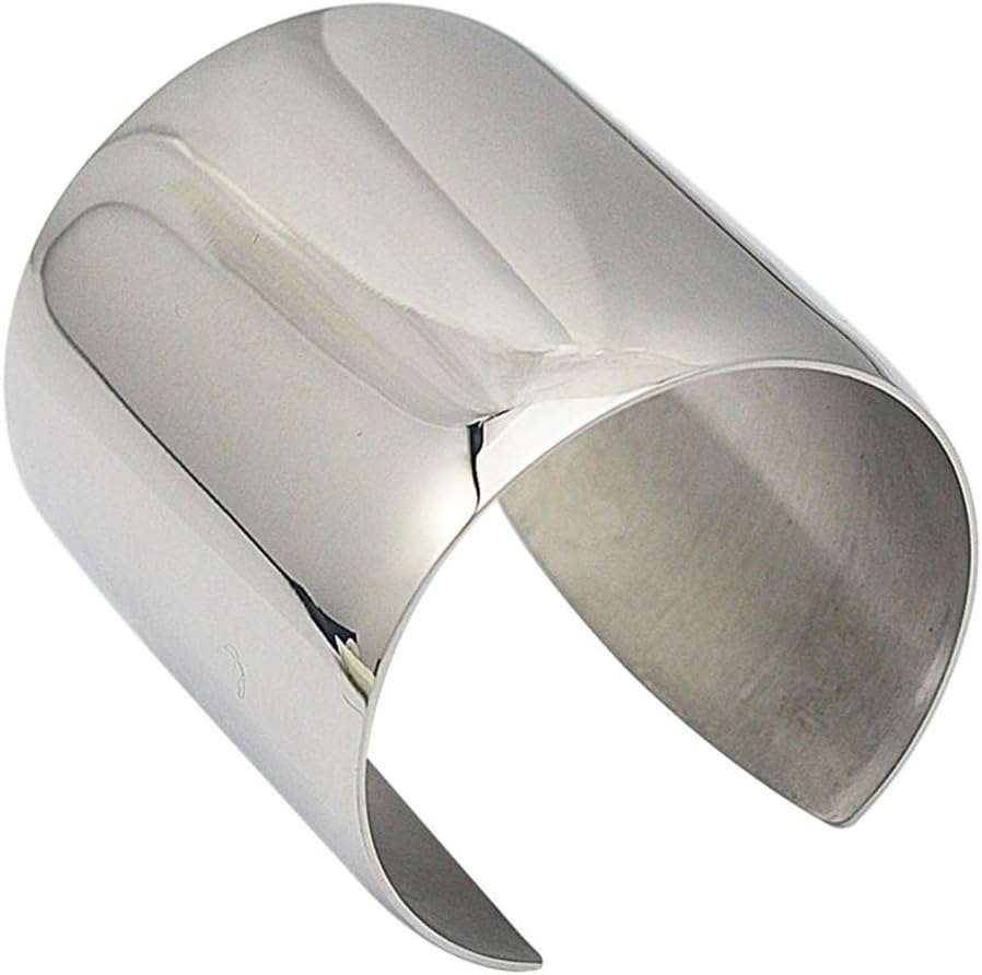 Stainless Steel Smooth Polished Open Cuff Bangle Bracelet for Women Lady Girls Gift - Image 3
