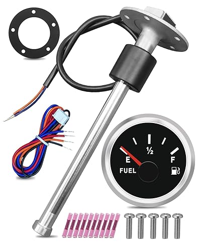 Miniatura 7 de Medidor de palanca de combustible marino de 73-10 ohmios, 2 pulgadas, 2.047 in, medidor universal de tanque de combustible para barco, 9-32 V con