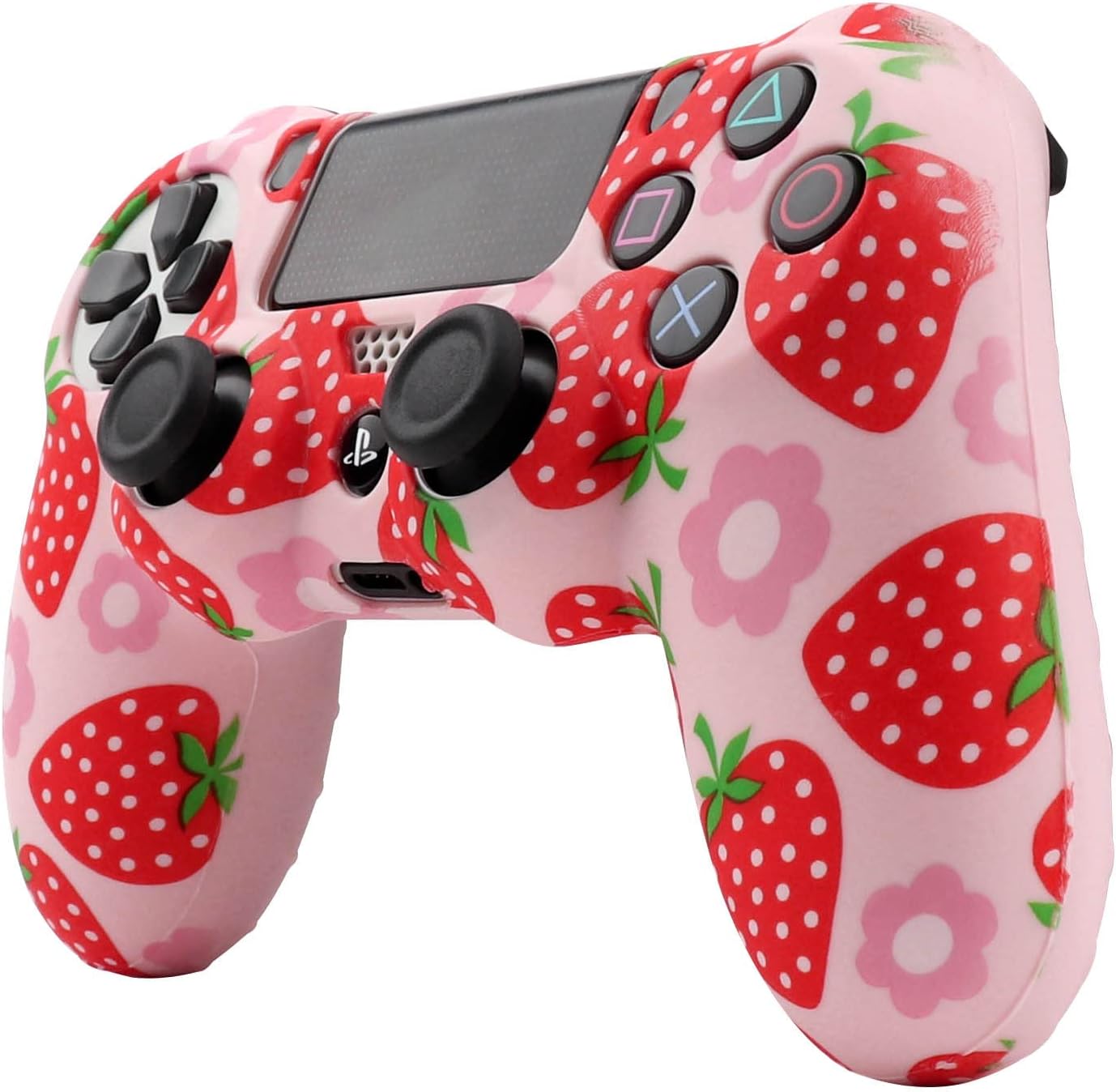 RALAN Pink Controller Skins for PS4,Fruit Silicone Controller Cover Skin Protector Compatible /PS4 Slim/PS4 Pro Controller with 2 Cute Thumb Grips Caps… - Image 7