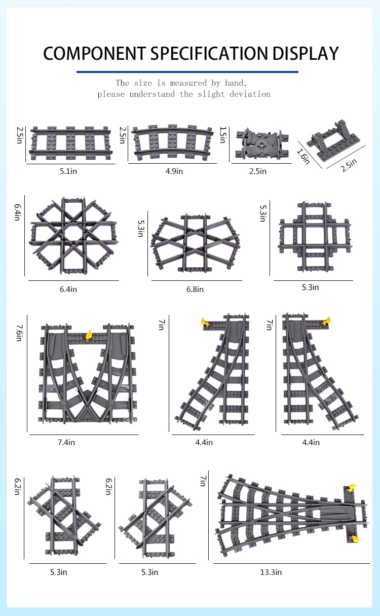 Photo 1 of MXIZYDAOY Toy Train Track Expansion Set - 114 Pieces, Gray