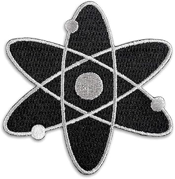Pinsanity Black Atomic Symbol Embroidered Iron-on Patch