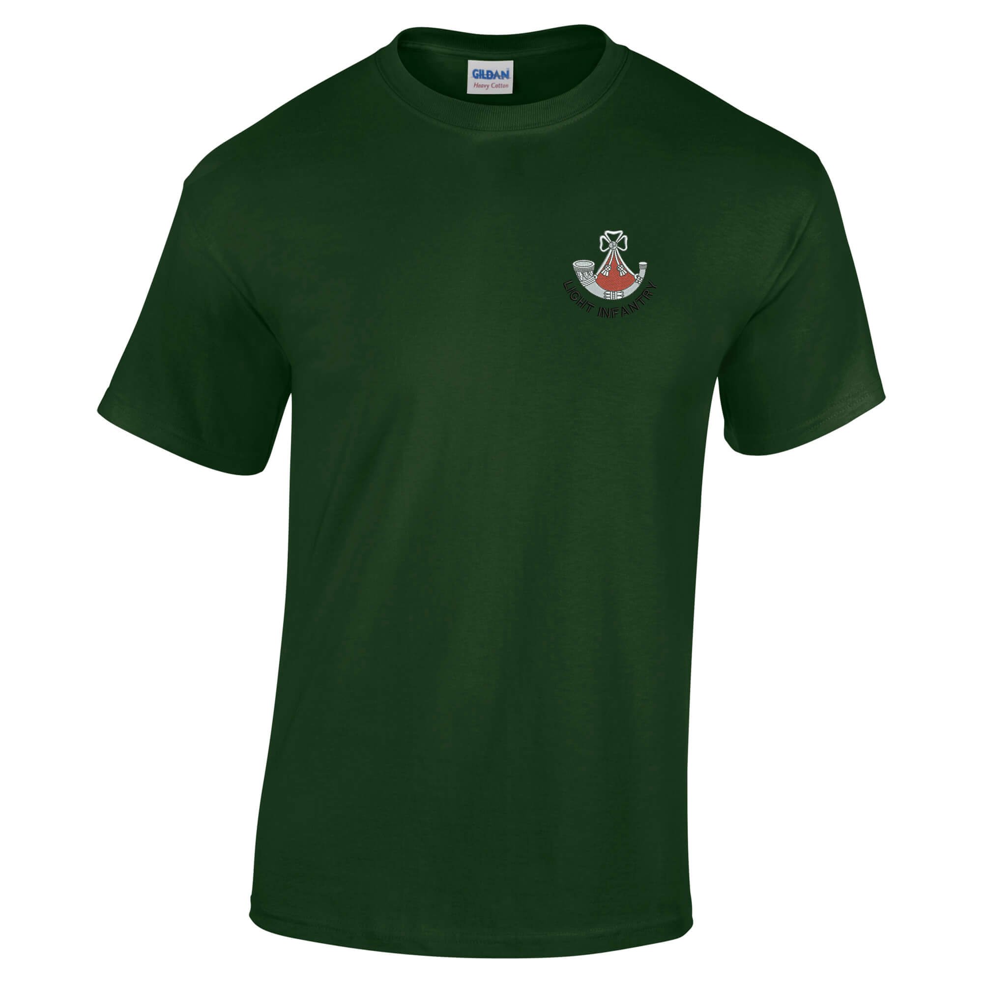 Pineapple Joe's Men's Forest Green Light Infantry Embroidered T-Shirt - Large