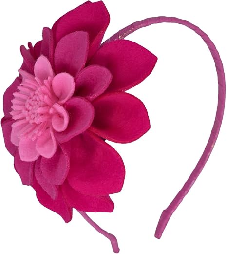 KIYUT Pink Flower Hair Band for Kids Girls | Soft Fabric Floral Headband for Party &amp; Daily, Wear