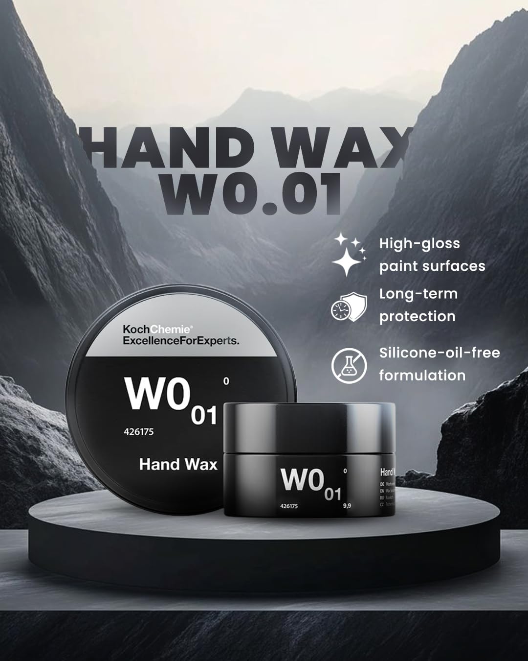 Koch-Chemie - Hand Wax - Safe On All Paint, Bright & High Gloss Finish, Long Lasting Effect, UV Protection (175 milliliters)