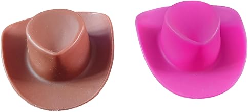 Fat-catz-copy-catz 4x Pink & Brown (2 of Each Colour) Plastic Fashion Western CowBoy Hats For 11.5" Fashion Dolls