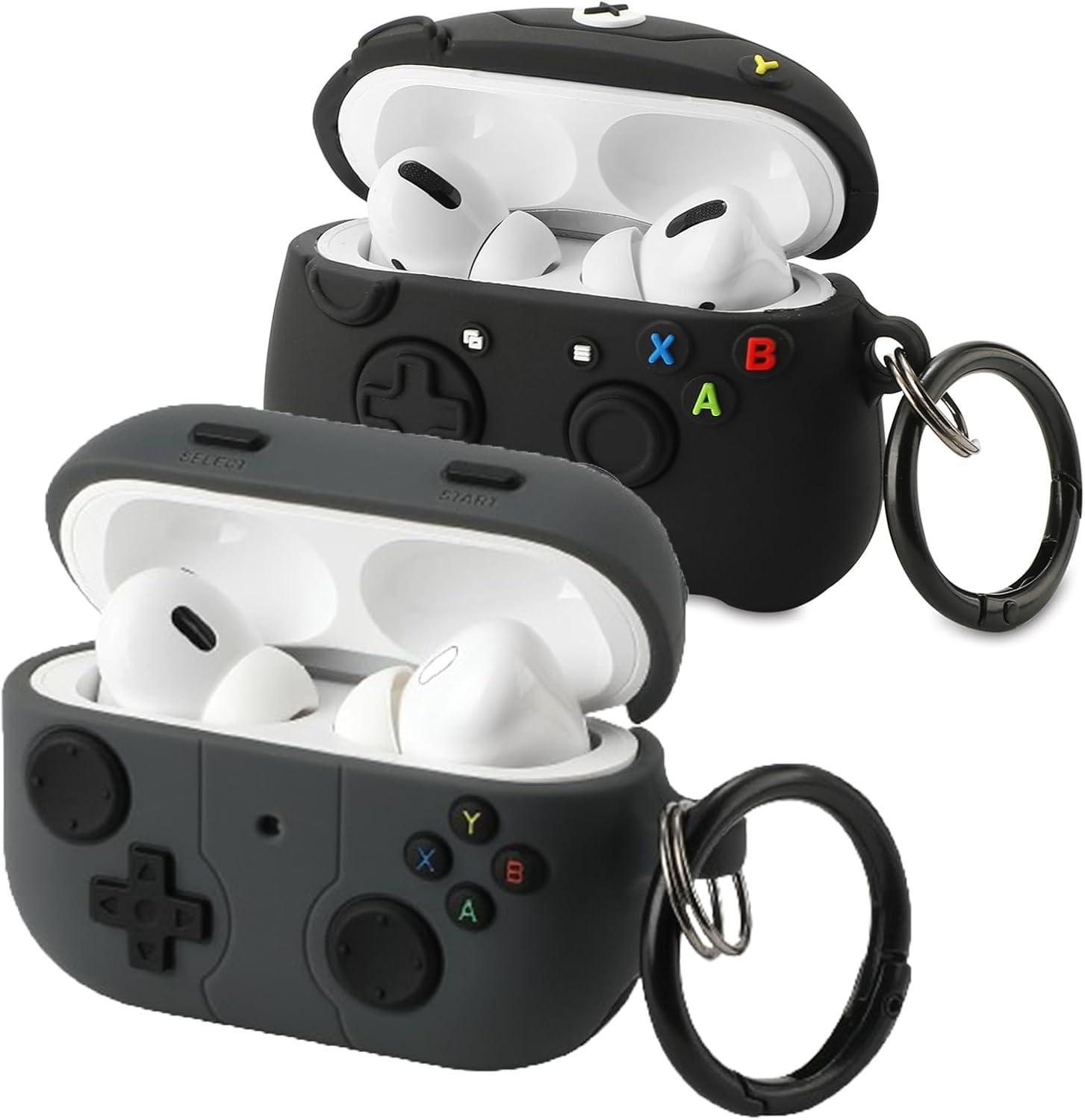 Gedicht for Airpods Pro 2nd Generation Case, Funny 3D Cartoon Game Console Design Silicone Soft Cases with Keychain
