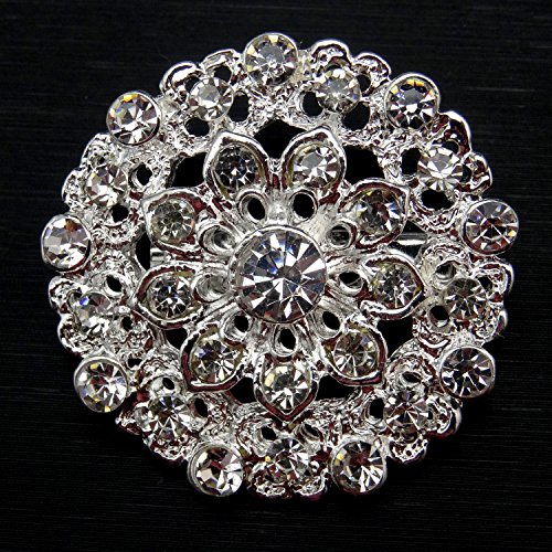 L'vow Silver Plated Flower Crystals Brooches Floriated Brooch Collar Pin Bouquet Decor #TOP5