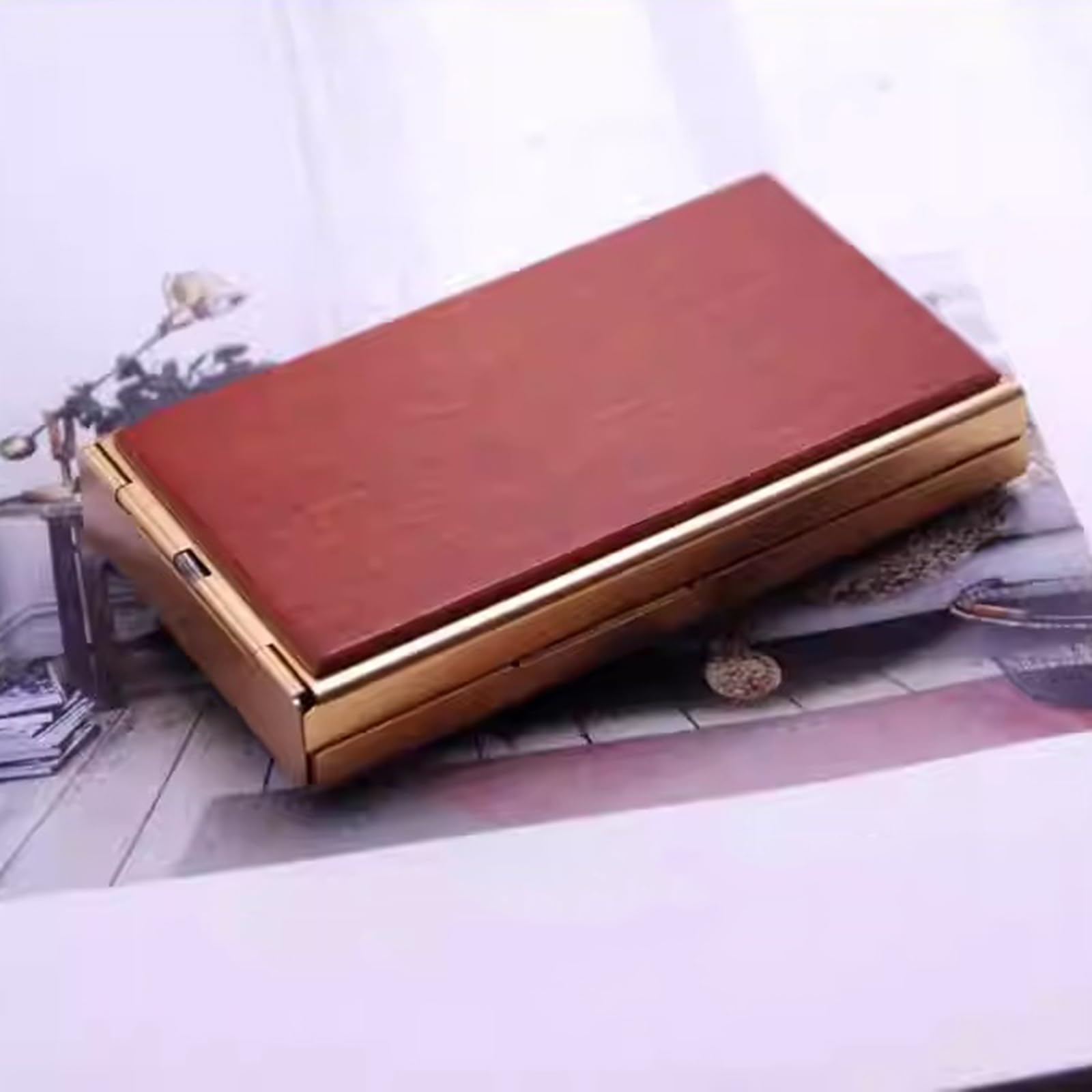 ヴィンテージ】木製 象の立体彫刻 シガレットケース（20本収納