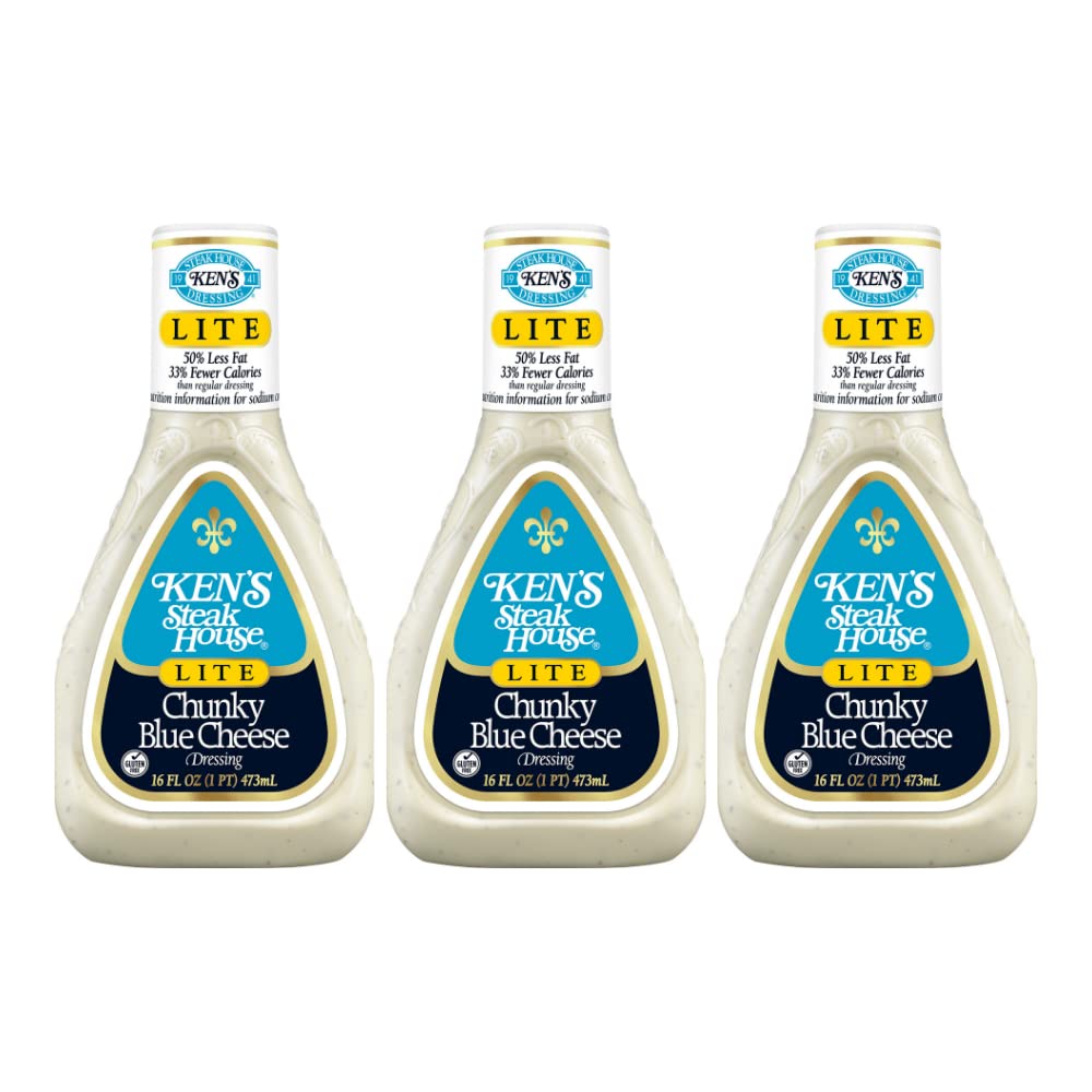 Amazon.com : Ken's Steak House Lite Chunky Blue Cheese Dressing (16 Fl Oz,  Pack of 3) : Grocery & Gourmet Food