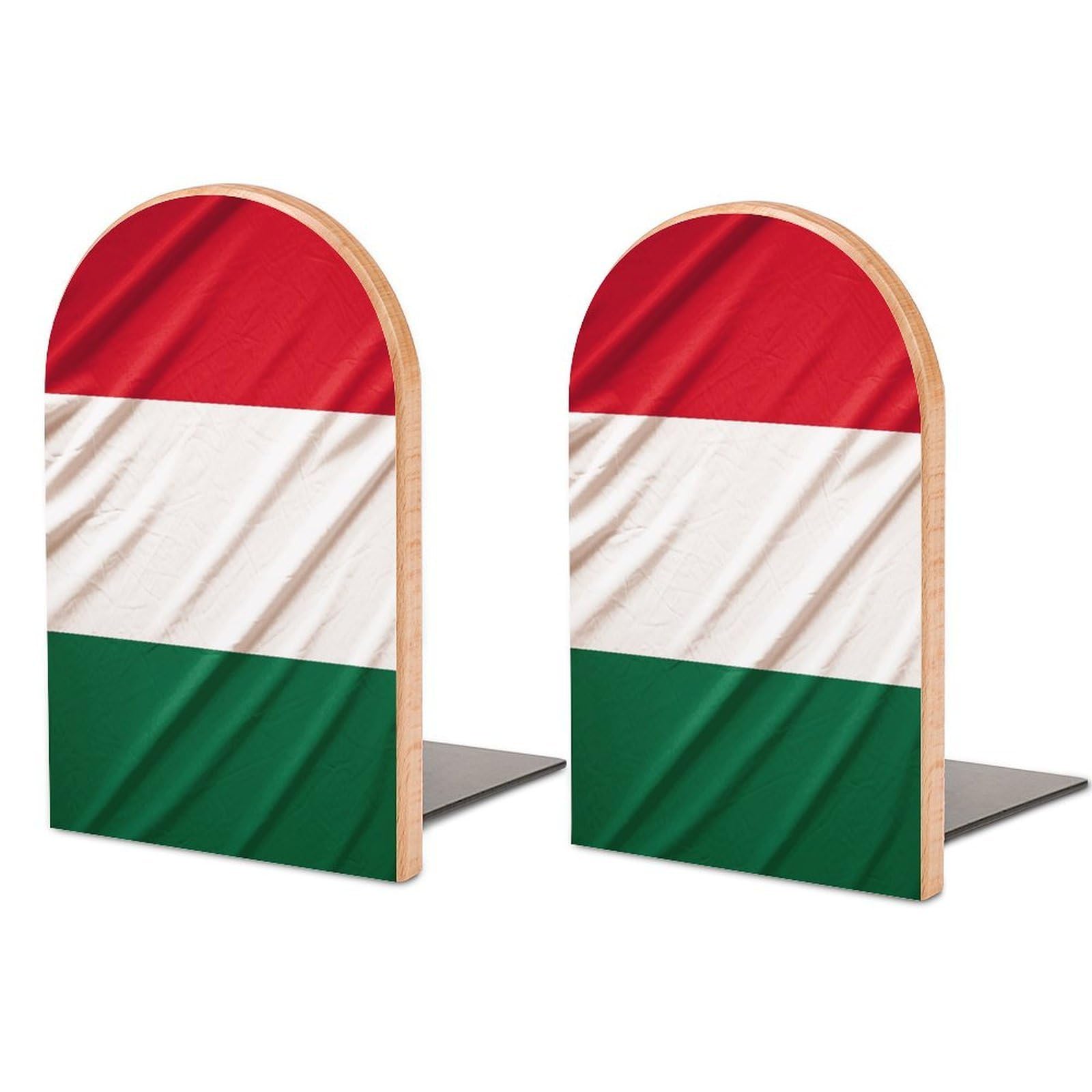 Sujetalibros de madera con bandera de Italia para estantes decorativos modernos