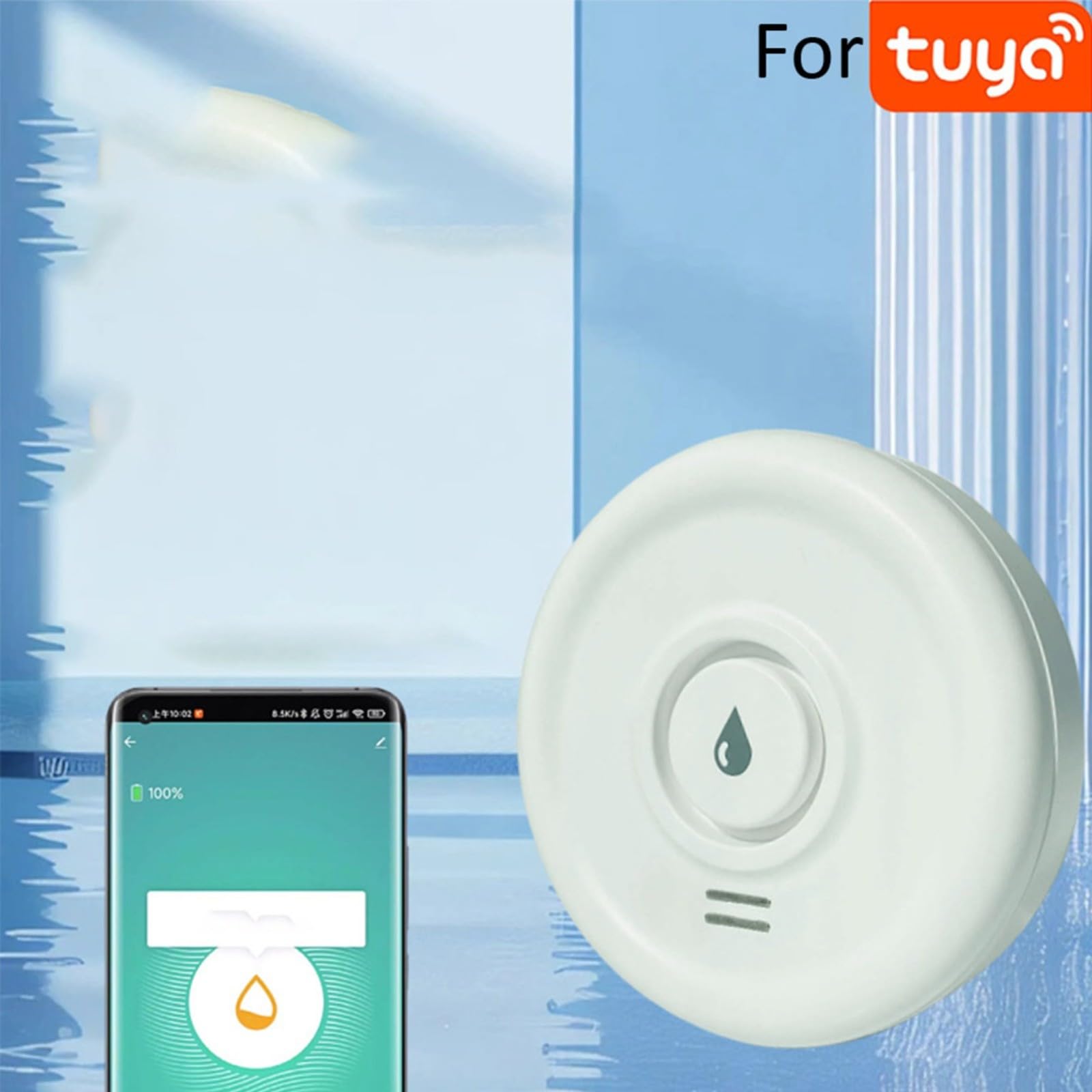 Détecteur de fuite d'eau Wi-Fi, capteur de fuite d'eau sans fil pour système d'alarme et domotique intelligente, capteur d'eau d'alarme pour cuisine, salle de bain, sous-sol (4 pièces)