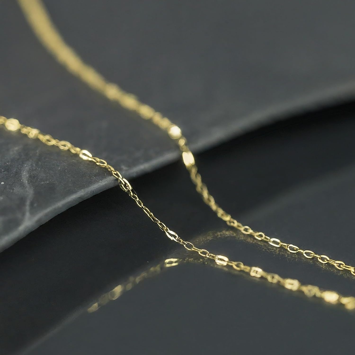 14K Yellow Gold Flat Cable 1.5 mm Chain or Anklets Extender, 2", 3" Length Priced Individually Findings, Collar Extensor Cadena (2)
