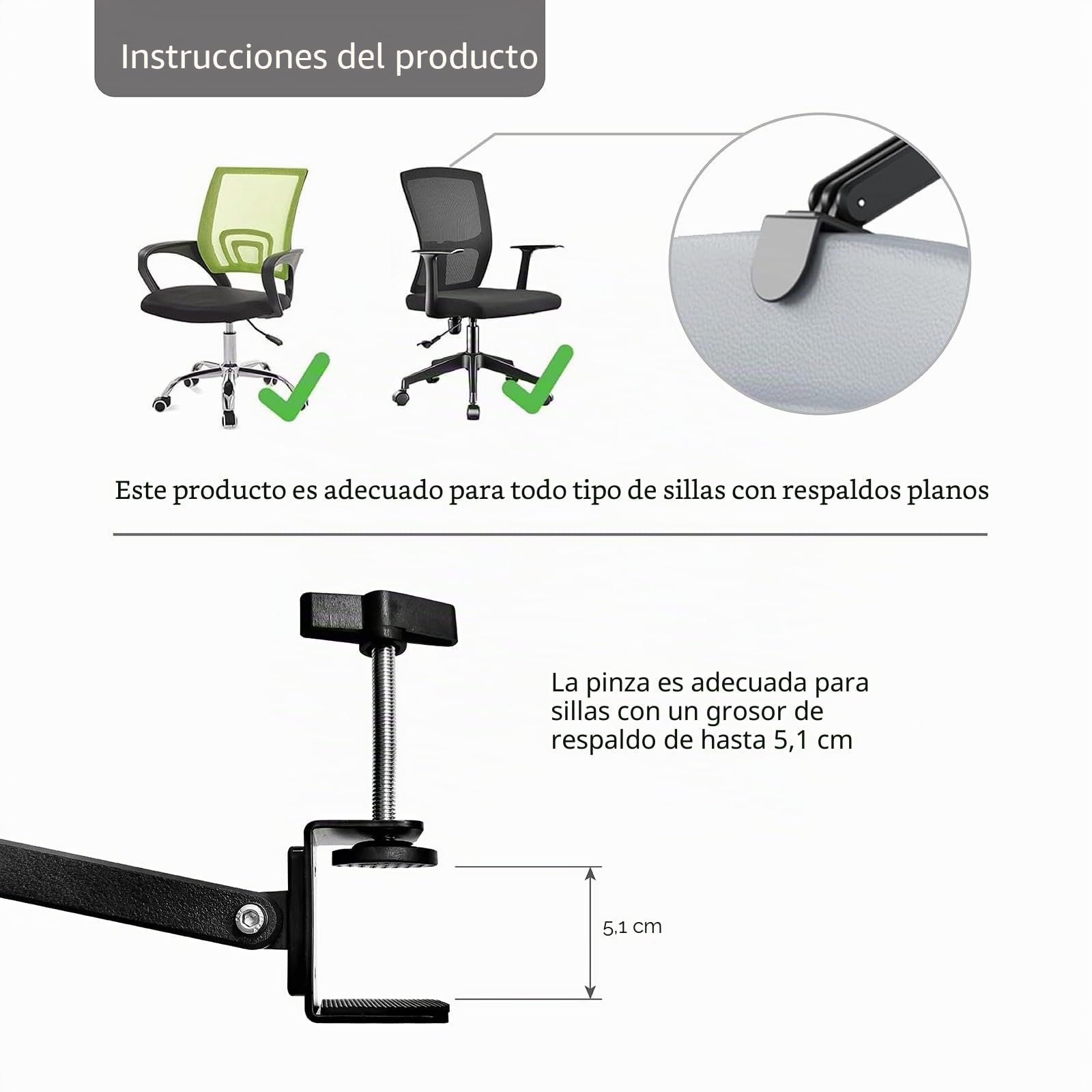 Reposacabezas de espuma viscoelástica para silla de oficina, reposacabezas de silla acoplable, soporte de cuello de silla de escritorio, almohada de esponja elástica para la cabeza de altura y