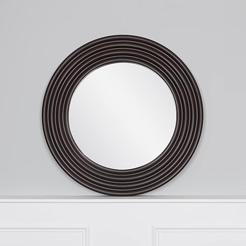 Miniatura 8 de Espejo de pared redondo tallado en hojas de 28 pulgadas de diámetro, espejos de dormitorio para decoración de pared, espejo decorativo de pared de