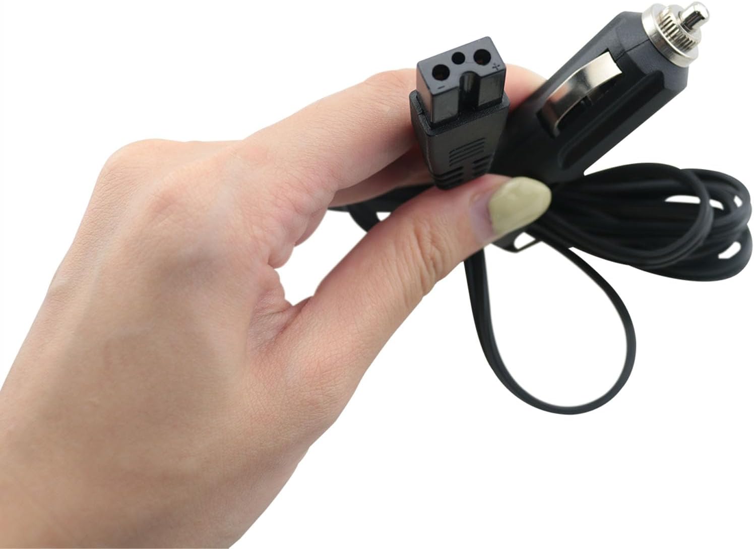 DGZZI 12V 24V Universal Car Air Conditioner Socket Power Cord Mini Car Refrigerator Cooling Replacement Extension Cord Built in Fuse 2Pin Plug 1.8 Metres